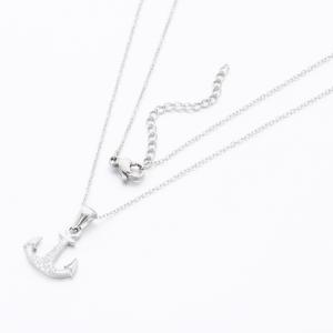 Stainless Steel Stone Necklace - KN289669-KD