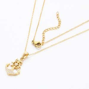 Stainless Steel Stone Necklace - KN289671-KD