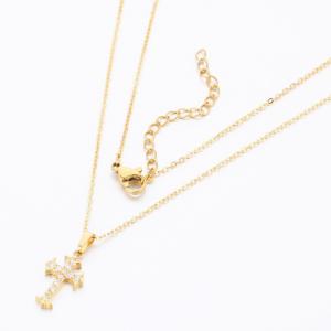 Stainless Steel Stone Necklace - KN289710-KD