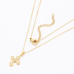 Stainless Steel Stone Necklace - KN289716-KD