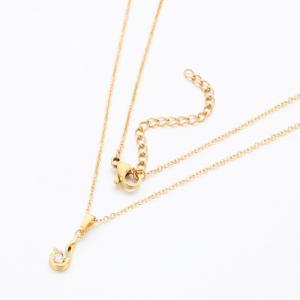 Stainless Steel Stone Necklace - KN289725-KD