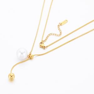 SS Gold-Plating Necklace - KN289767-HM