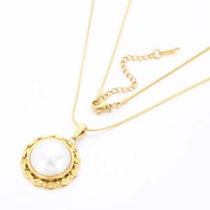 SS Gold-Plating Necklace - KN289803-MI