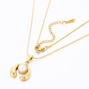 SS Gold-Plating Necklace - KN289804-MI