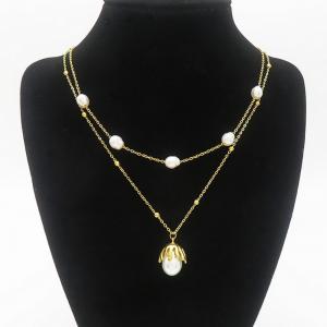 SS Gold-Plating Necklace - KN289810-HM