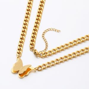 SS Gold-Plating Necklace - KN289822-SP