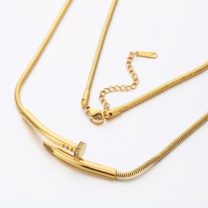 SS Gold-Plating Necklace - KN289824-SP