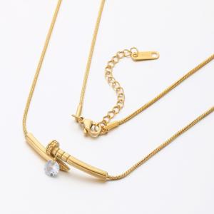 SS Gold-Plating Necklace - KN289825-SP