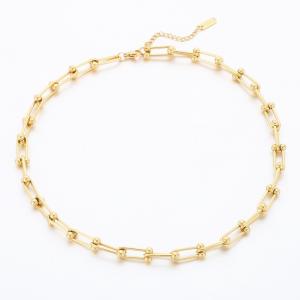 SS Gold-Plating Necklace - KN289879-AQ