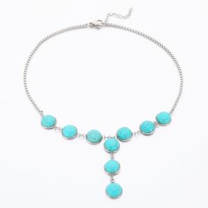 Stainless Steel Stone & Crystal Necklace - KN289950-FA