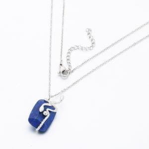 Stainless Steel Stone & Crystal Necklace - KN289953-FA