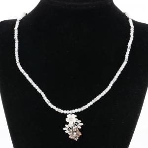 Stainless Steel Stone & Crystal Necklace - KN289960-FA