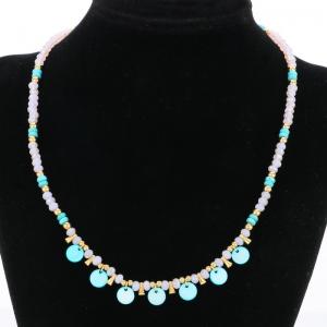 Stainless Steel Stone & Crystal Necklace - KN289962-FA