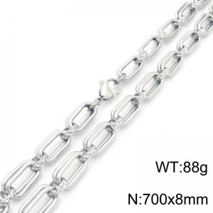 8mm 700mm Fashion Stainless Steel Geometric Square Necklace Silver Color - KN290020-Z