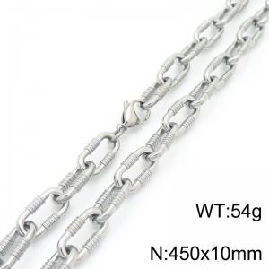 Handmade chain fashionable and atmospheric necklace O-shaped chain screw buckle stainless steel necklace 10mm wide - KN290029-Z