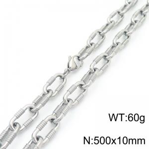 Handmade chain fashionable and atmospheric necklace O-shaped chain screw buckle stainless steel necklace 10mm wide - KN290030-Z