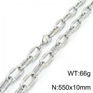 Handmade chain fashionable and atmospheric necklace O-shaped chain screw buckle stainless steel necklace 10mm wide - KN290031-Z