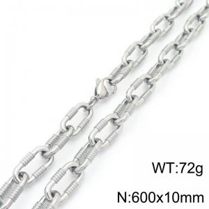 Handmade chain fashionable and atmospheric necklace O-shaped chain screw buckle stainless steel necklace 10mm wide - KN290032-Z