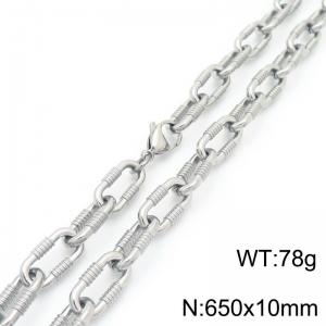 Handmade chain fashionable and atmospheric necklace O-shaped chain screw buckle stainless steel necklace 10mm wide - KN290033-Z