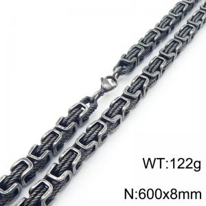 Stainless steel Byzantine Fried Dough Twists hand chain necklace - KN290047-Z