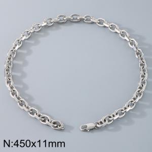 Stainless steel edged O-ring necklace - KN290219-Z