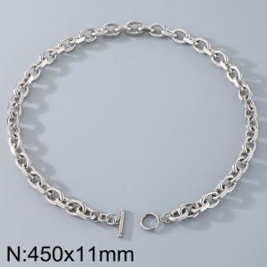 Stainless Steel OT Buckle Grinding Edge O-Chain Necklace - KN290221-Z