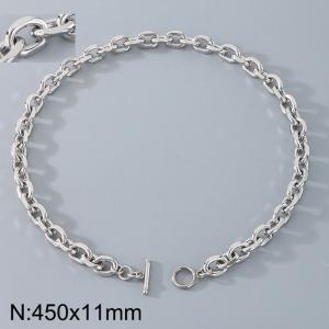 Stainless Steel OT Buckle Grinding Edge O-Chain Necklace - KN290225-Z