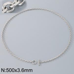 Stainless Steel OT Buckle Grinding Edge O-Chain Necklace - KN290318-Z