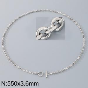 Stainless Steel OT Buckle Grinding Edge O-Chain Necklace - KN290319-Z