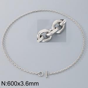 Stainless Steel OT Buckle Grinding Edge O-Chain Necklace - KN290320-Z