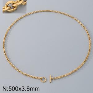 Stainless Steel OT Buckle Grinding Edge O-Chain Necklace - KN290321-Z