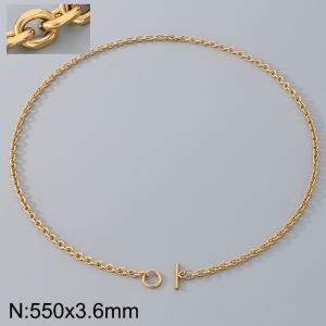 Stainless Steel OT Buckle Grinding Edge O-Chain Necklace - KN290322-Z