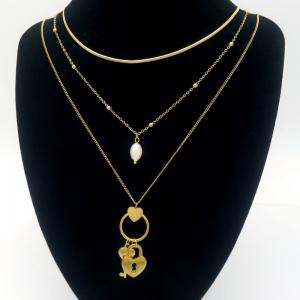 SS Gold-Plating Necklace - KN290542-HDJ