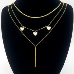 SS Gold-Plating Necklace - KN290546-HDJ