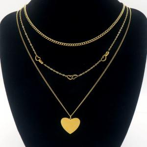 SS Gold-Plating Necklace - KN290547-HDJ