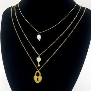 SS Gold-Plating Necklace - KN290549-HDJ