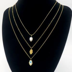 SS Gold-Plating Necklace - KN290550-HDJ