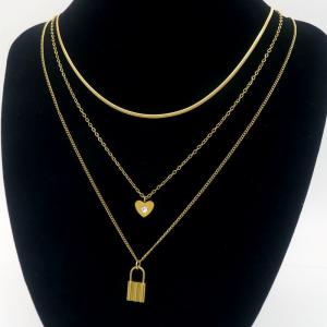 SS Gold-Plating Necklace - KN290551-HDJ