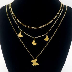 SS Gold-Plating Necklace - KN290555-HDJ