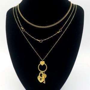 SS Gold-Plating Necklace - KN290557-HDJ