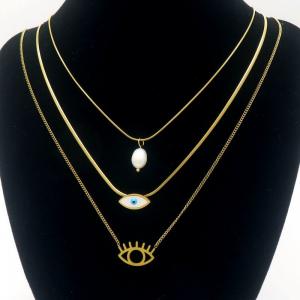 SS Gold-Plating Necklace - KN290559-HDJ