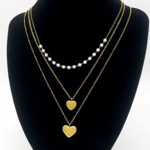 SS Gold-Plating Necklace - KN290565-HDJ