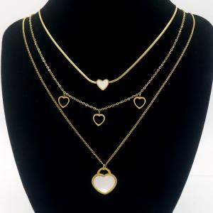 SS Gold-Plating Necklace - KN290567-HDJ