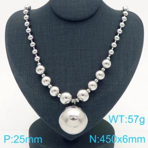 Cross border European and American fashion women's jewelry personalized stainless steel round bead necklace - KN290573-Z