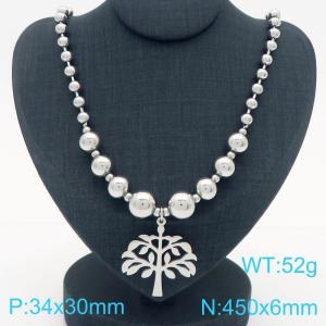 Cross border European and American fashion women's jewelry personalized stainless steel life tree necklace - KN290581-Z