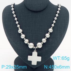 Cross border European and American fashion women's jewelry personalized stainless steel cross necklace - KN290585-Z