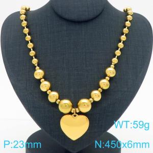 Cross border European and American fashion women's jewelry personalized stainless steel heart necklace - KN290586-Z