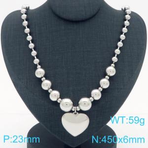 Cross border European and American fashion women's jewelry personalized stainless steel heart necklace - KN290587-Z