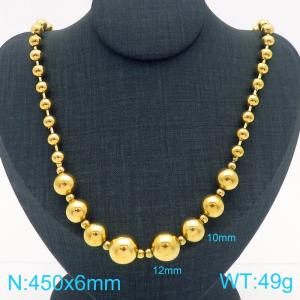 Cross border European and American fashion women's jewelry personalized stainless steel round bead necklace - KN290588-Z