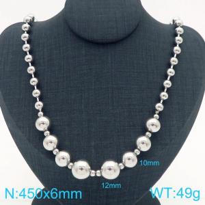 Cross border European and American fashion women's jewelry personalized stainless steel round bead necklace - KN290589-Z